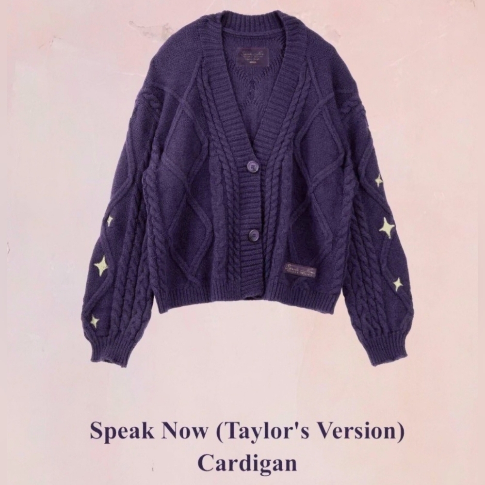 Taylor Swift Deep Blue Cardigan with Star Details